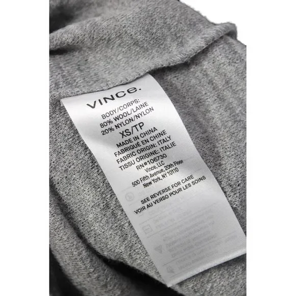 Vince Unisex Gray Wool Blend Mock Neck Pullover Long Sleeve Size XS - Picture 4 of 6